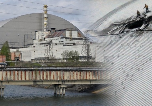 Trwa naprawa sarkofagu w Czarnobylu. 