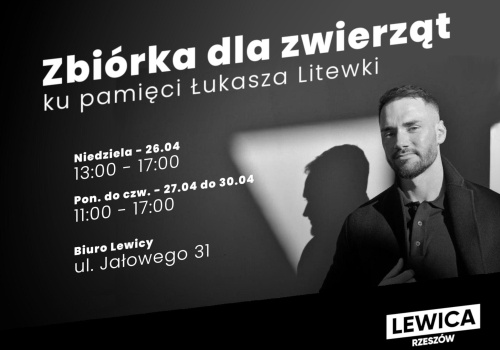 Dzieło Łukasza Litewki trwa. Wielka zbiórka dla zwierząt w Rzeszowie