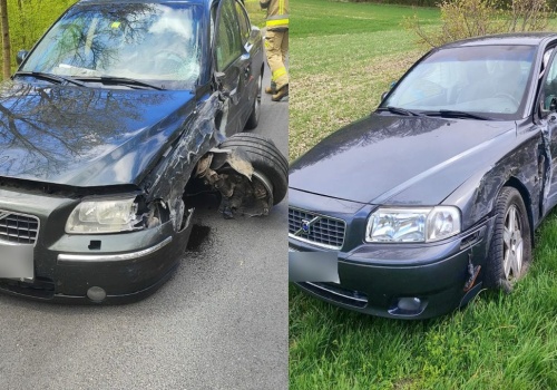 Dwa Volvo jechały z naprzeciwka. Zderzyły się na drodze wojewódzkiej nr 834