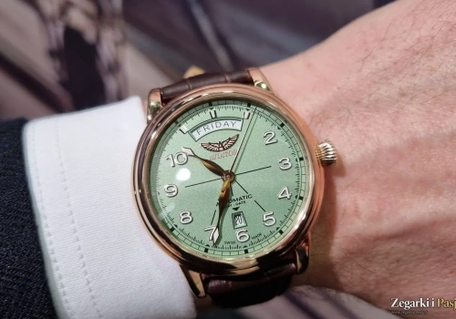 Aviator Swiss Made Douglas Day-Date 45. Zegarek typu „pilot” inspirowany złotą erą lotnictwa