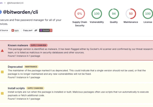 Złośliwa aktualizacja Bitwarden CLI