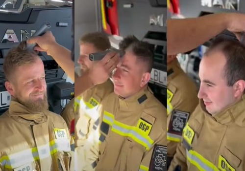 Strażacy golą głowy i „gaszą raka”. Jednostki z Lubelszczyzny włączają się w akcję Łatwoganga