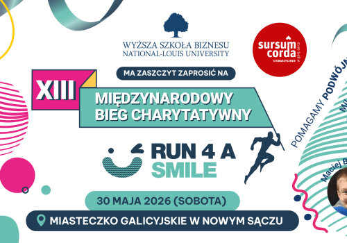 Biegnij z nami po uśmiech Mileny i Macieja!  XIII edycja Biegu Charytatywnego Run 4 a Smile 2026