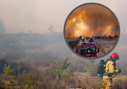Ogromny pożar poligonu w Holandii. Ewakuowano lotnisko