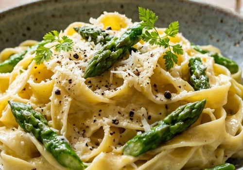 Wybitnie kremowe tagliatelle ze szparagami. Przepis Emiliana Castagni