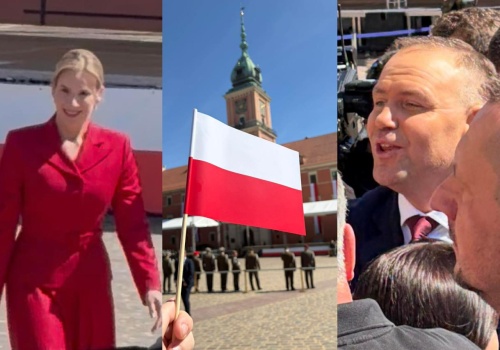 Dzień Flagi RP na placu Zamkowym. W uroczystości wziął udział prezydent z pierwszą damą