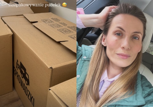 Pola Wiśniewska rozpakowuje kartony w nowym domu w majówkę. 