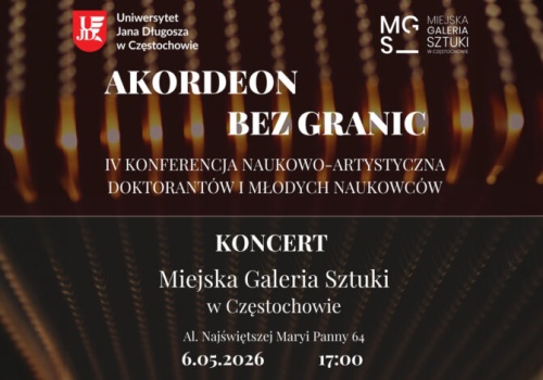 Katedra Muzyki UJD wraz z Miejską Galerią Sztuki zapraszają na koncert “Akordeon bez Granic”