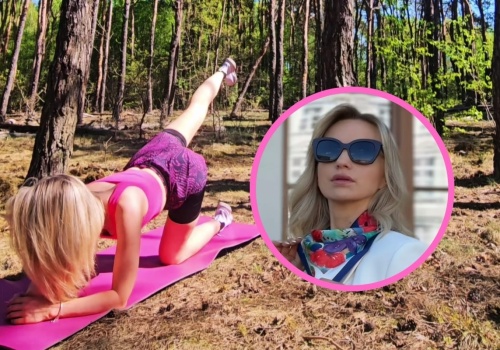 Ilona Januszewska wygina się w lesie. Przed jednym ostrzega