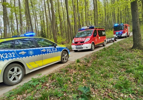 Wypadek na quadzie w lesie. Kierowca trafił do szpitala