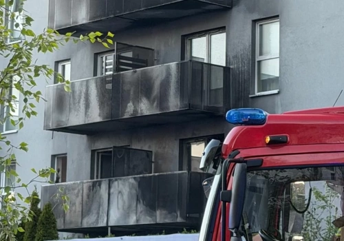 Pożar na osiedlu w Katowicach. Zapaliła się donica, ogień objął elewację