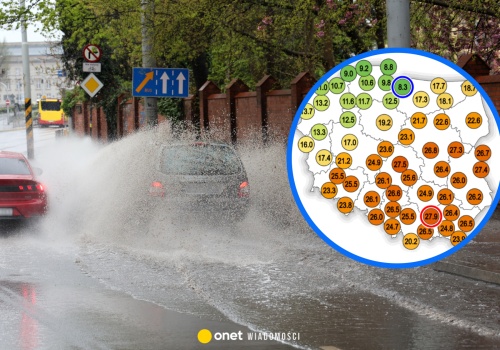 Polska podzielona przez front. Blisko 20 st. C różnicy w temperaturze