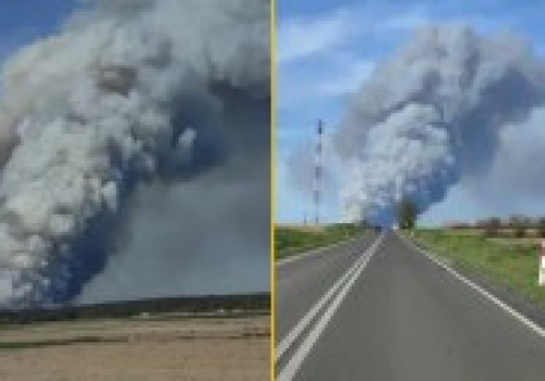 Potężny pożar na Lubelszczyźnie. Kilkuset strażaków walczy z ogniem