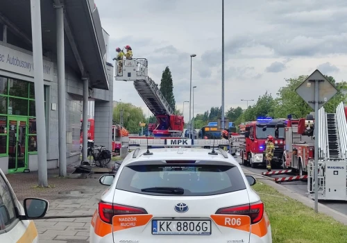 Pożar dworca autobusowego w Czyżynach
