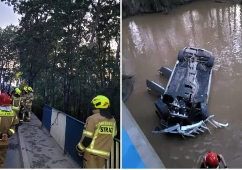 Groźny wypadek pod Wrocławiem. Auto w rzece, w środku kobieta