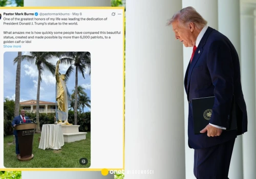 Złoty pomnik Donalda Trumpa odsłonięty w Miami. 