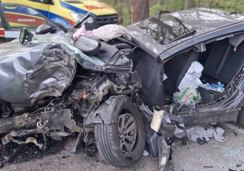 Samochód uderzył w drzewo. Pięć osób poszkodowanych, w tym troje dzieci