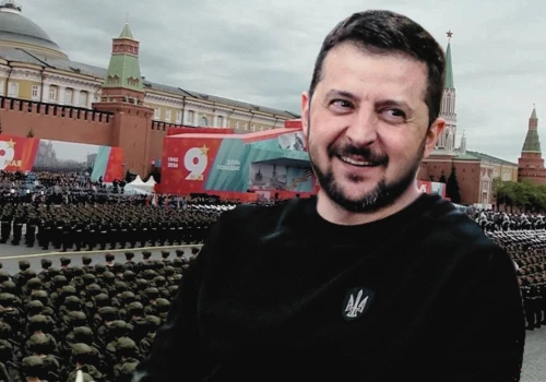 Zełenski strollował Moskwę. Licha parada przeszła za jego zgodą