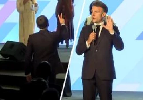 Macron skarcił publiczność. 
