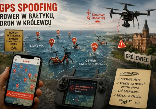 Rower w Bałtyku, dron w Królewcu