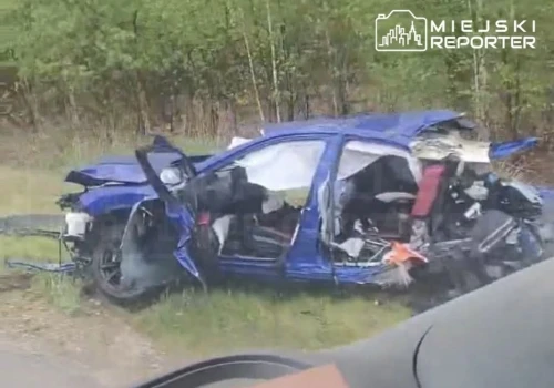 Poważny wypadek na S8 pod Warszawą. Lexus przebił bariery i spadł z trasy. Interweniowała załoga LPR
