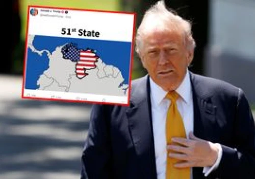 Trump nie odpuszcza ws. Wenezueli. Opublikował kuriozalną mapę