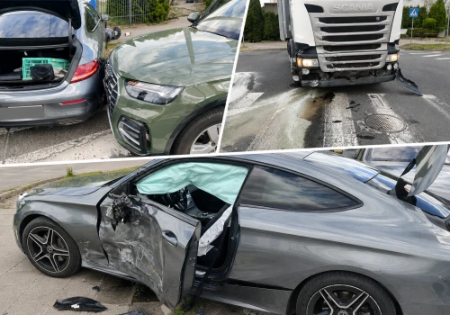 Zderzenie trzech pojazdów na Spółdzielczej w Szamotułach