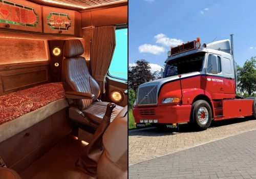 Volvo NH12 z płaskim dachem i wnętrzem upodobnionym do eleganckiego pubu