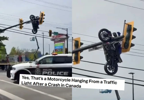 Słynny film z wypadkiem i motocyklem wystrzelonym na światła jest prawdziwy, wydarzył się w Kanadzie