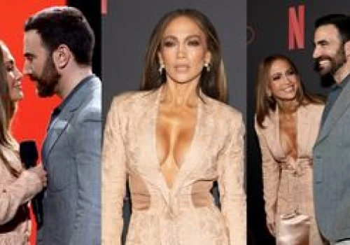 Wydekoltowana Jennifer Lopez FLIRTUJE Z KOLEGĄ z planu, promując swój nowy film. Jest ogień? (ZDJĘCIA)