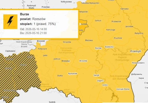 Burze nad Rzeszowem i grad. IMGW ostrzega mieszkańców powiatu