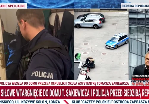 Sprawa interwencji policji w domu Tomasza Sakiewicza. Zatrzymano jedną osobę
