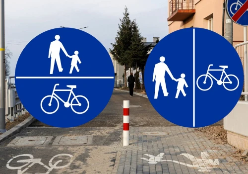 Rowerzyści i piesi często mylą ten znak. Wystarczy inny układ linii i przepisy są inne