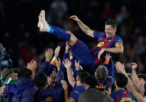 Lewandowski pożegnał się z Camp Nou. 