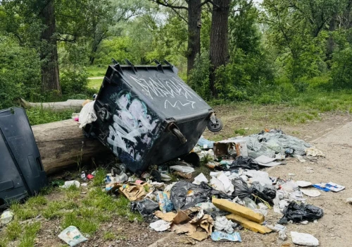 Skandaliczny widok przy zejściu na plażę Saską. 