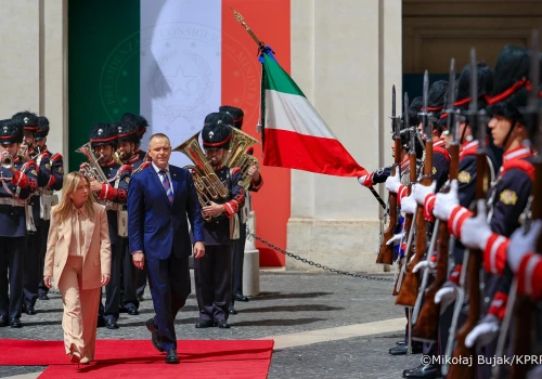 Rzym. Nawrocki rozmawiał z premier Włoch Giorgią Meloni