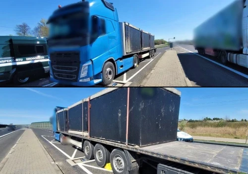 Betonowe szamba dla odmiany na naczepie – ponad 50 ton i przeciążenie czterech osi