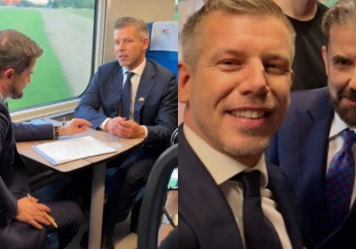Tak wyglądał wywiad TVN z Magyarem w pociągu. W przedziale istne szaleństwo
