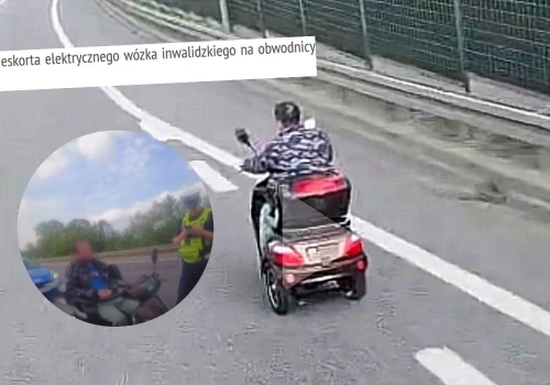 Policja zatrzymała pirata drogowego, ale tym razem jadącego wózkiem inwalidzkim po obwodnicy