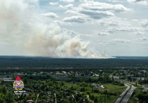 Pożar na poligonie wojskowym w Toruniu