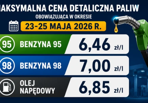 Sprawdź, ile zapłacisz za paliwo w okresie 23-25 maja 2026 r.!
