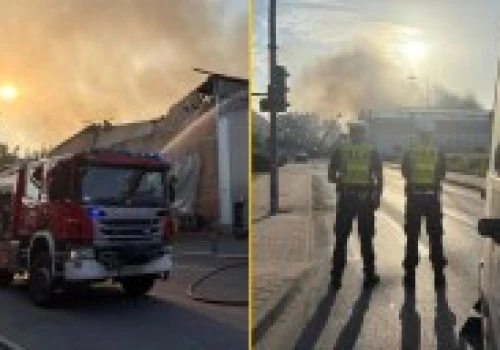 Pożar sali zabaw w Gorzowie Wielkopolskim. Strażacy bronią sąsiednich budynków