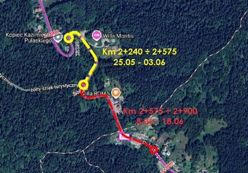 Krynica-Zdrój: Od poniedziałku (25.05) kolejne utrudnienia na ul. Pułaskiego