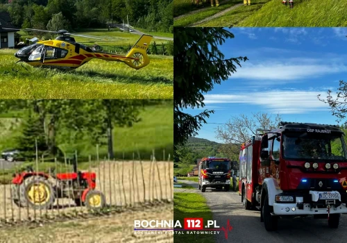 Mężczyzna został przejechany przez traktor. Na miejscu lądował helikopter LPR