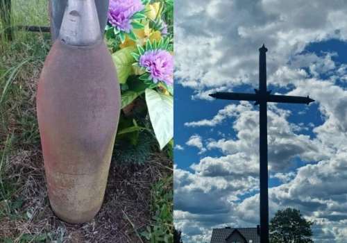 Niebezpieczne znalezisko pod krzyżem. Saperzy musieli go ostatecznie rozebrać
