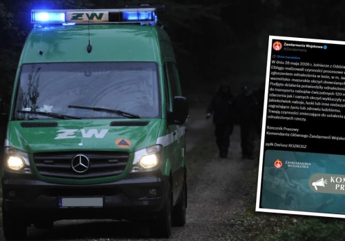 Tajemnicze skrzynie w lesie pod Nidzicą. Na miejscu pojawiła się Żandarmeria