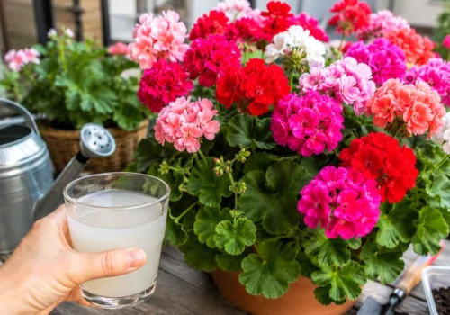 Podlej je tym tylko 1x w miesiącu. Pelargonie będą kwitły jak oszalałe