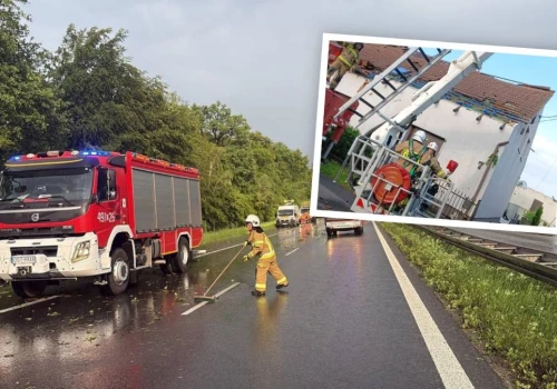 Burze w powiecie strzeleckim. Poprzewracane drzewa, zerwane dachy