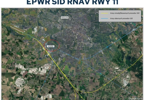 Samoloty będą omijały najgęściej zaludnione osiedla Wrocławia – nowe ścieżki startów z lotniska.