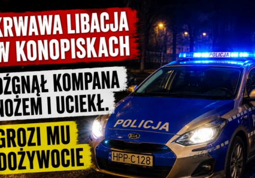 Krwawa libacja w Konopiskach. Dźgnął kompana nożem i uciekł. Grozi mu dożywocie!